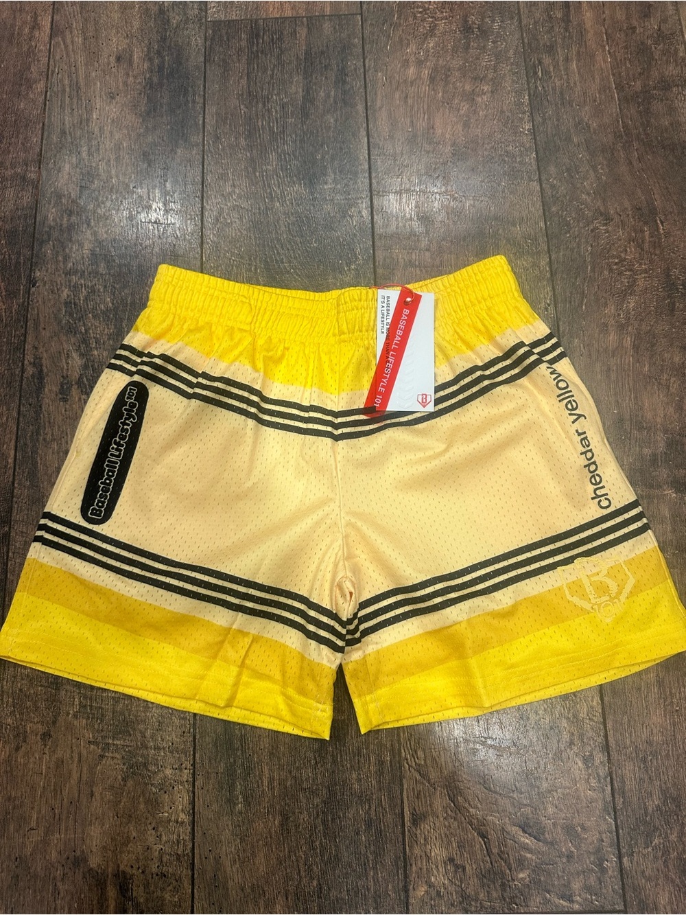 Cheddar Yellow Kids' Yellow Striped Athletic Shorts